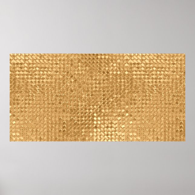 Gold foil seamless pattern, golden glitter texture poster (Front)