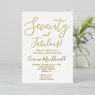 Gold Foil Seventy and Fabulous 70th Birthday Party