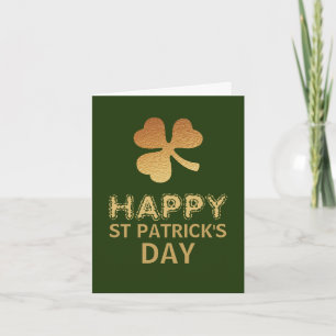 Gold Foil Shamrock, St Patrick's Day Card