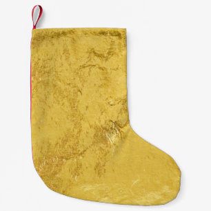 Gold Foil: Shiny Abstract Texture Small Christmas Stocking