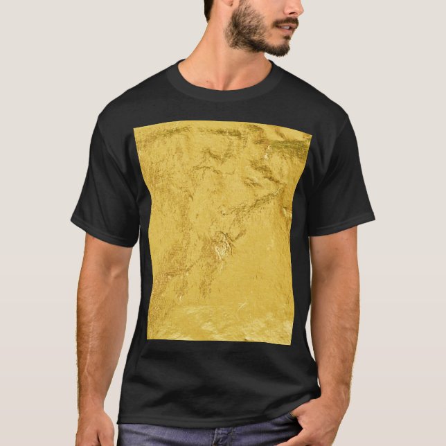 Gold Foil: Shiny Abstract Texture T-Shirt (Front)