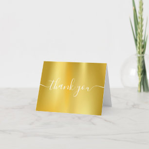 Gold Foil Simple Modern Elegant Script Thank You Card