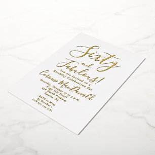Gold Foil Sixty and Fabulous 60th Birthday Party