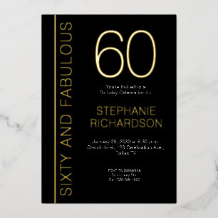 Gold Foil Sixty and Fabulous 60th Birthday Party
