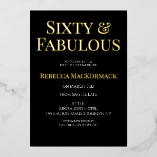 Gold Foil Sixty and Fabulous 60th Birthday Party