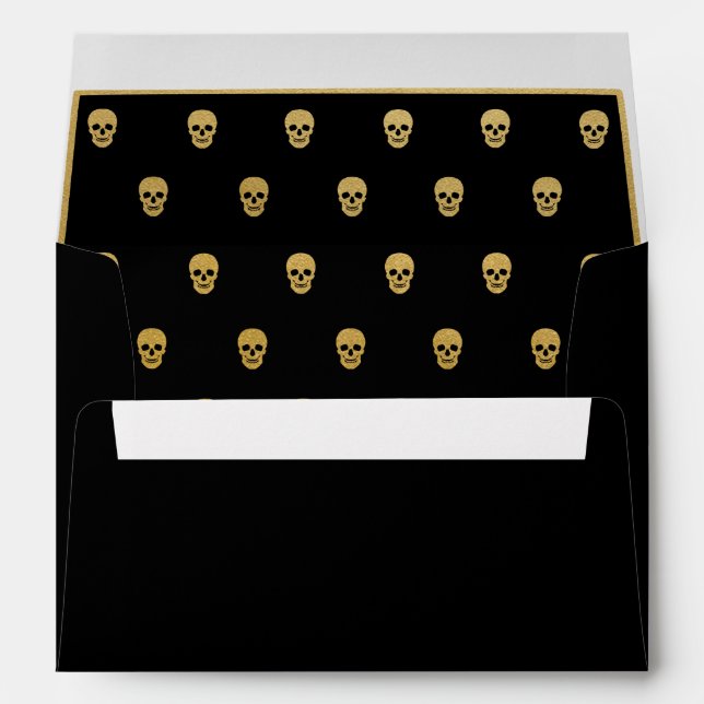 Gold Foil Skull.  All Black Envelopes (Back (Bottom))