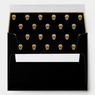 Gold Foil Skull. All Black Envelopes