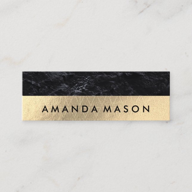 Gold Foil | Slate Mini Business Card (Front)