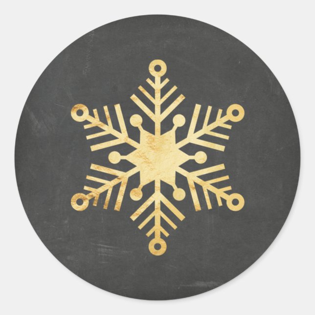 Gold Foil Snowflake Christmas Stickers (Front)