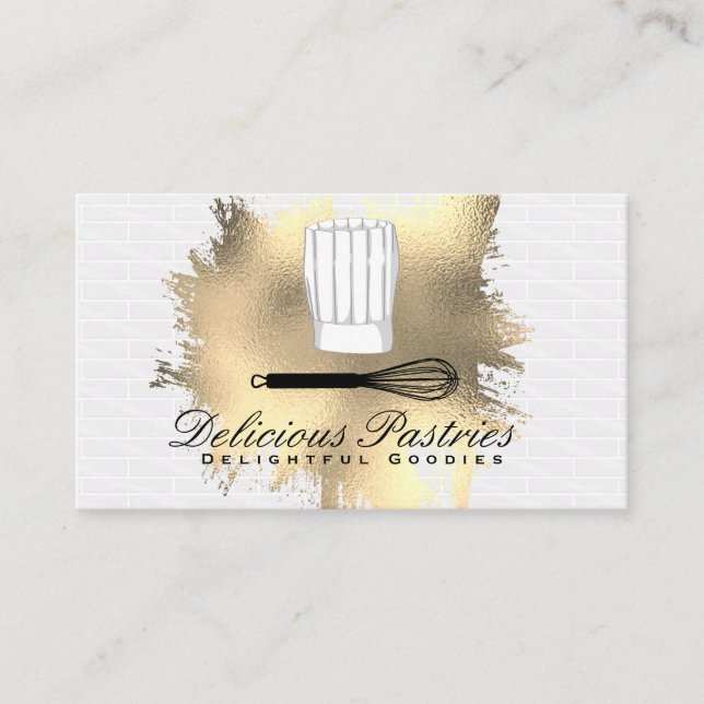 Gold Foil Splatter | Tiling Background Business Card (Front)
