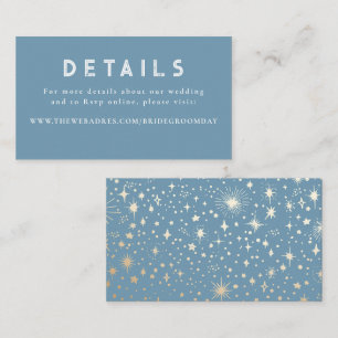Gold Foil Stars Celestial Wedding Details Enclosure Card