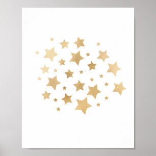 Gold Foil Stars Glitter Nursery Wall Art