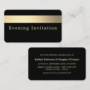 Gold Foil Stripe, Evening Invitation
