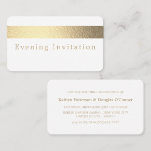 Gold Foil Stripe, Evening Invitation