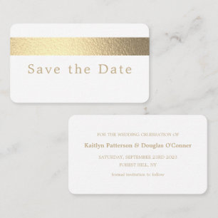 Gold Foil Stripe, Save The Date Card