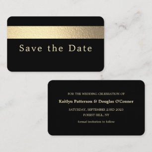 Gold Foil Stripe, Save The Date Card