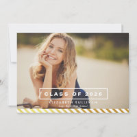 GOLD FOIL STRIPES | GRADUATION PARTY INVITATION