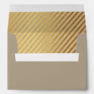 Gold Foil Stripes Kraft Colour Weddings Envelopes