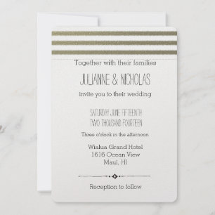 Gold Foil Stripes Wedding Invitation