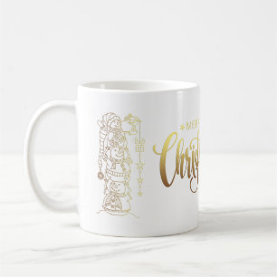 Gold Foil Style Photo Collage Merry Christmas Tree Coffee Mug