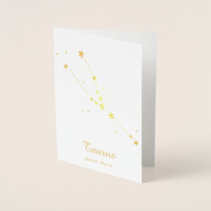 Gold Foil TAURUS Zodiac Sign Constellation Foil Card