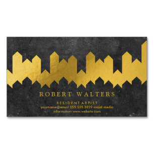 Gold Foil Texture   Lux Shapes   Slate Magnetic Business Card