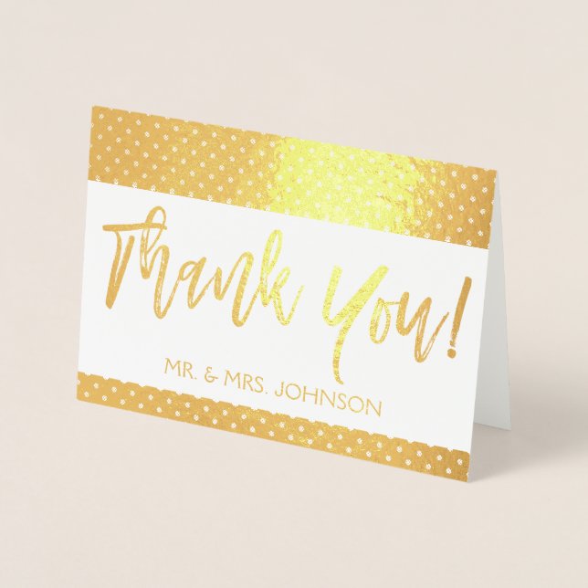Gold Foil Thank You Card From the Bride and Groom (Front)