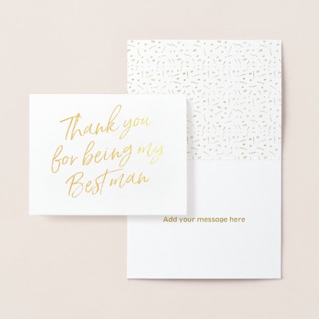Gold Foil Thank you for my being my best man Card (Display)