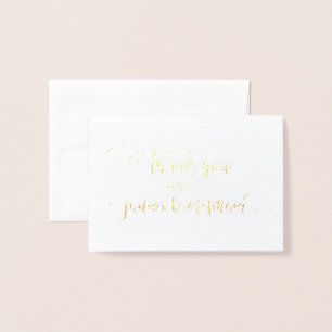 Gold Foil Thank You Junior Bridesmaid Thank You Foil Card