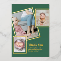 Gold Foil THANK YOU Photo Collage Modern QR CODE