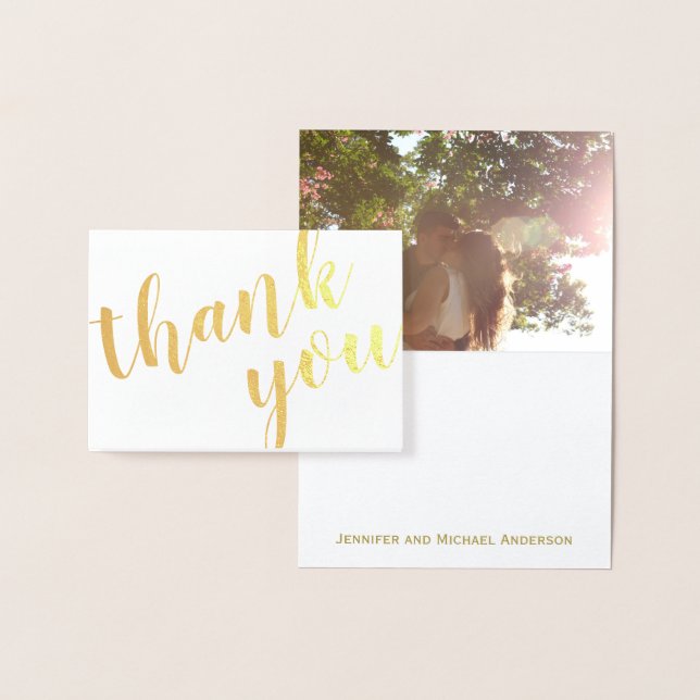 Gold Foil Thank You with Photo and Name Card (Display)