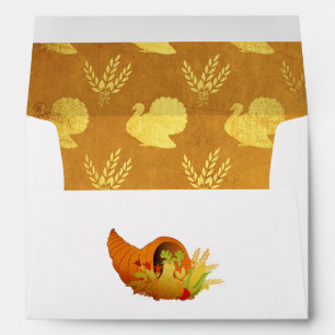 Gold Foil Thanksgiving Envelope