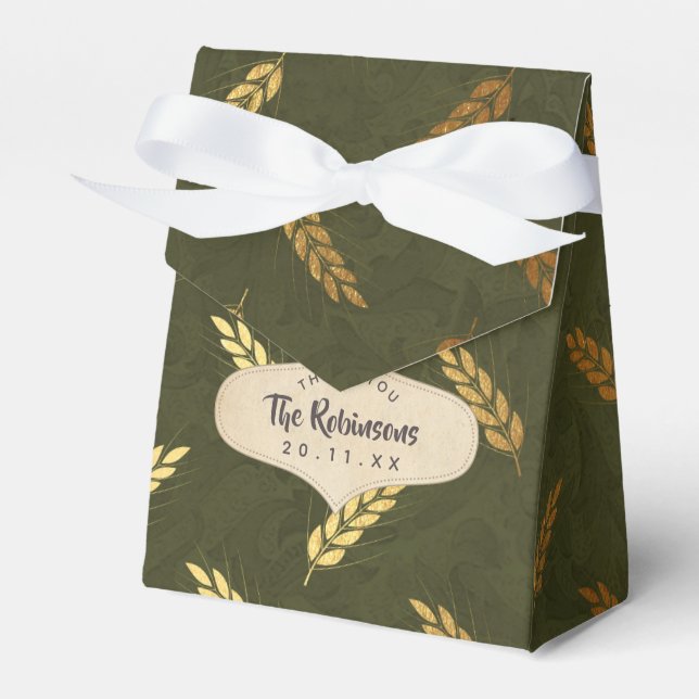 Gold Foil Thanksgiving Favour Box (Front Side)