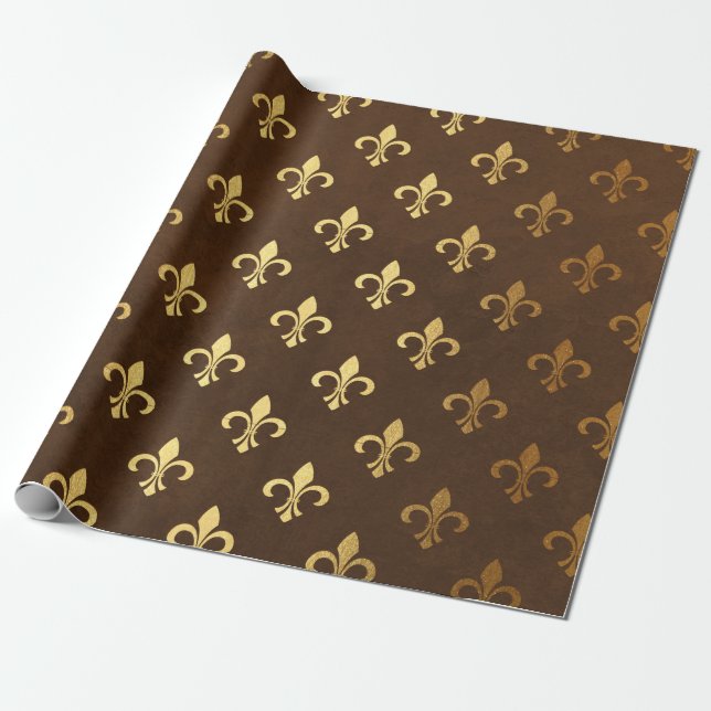 Gold Foil Thanksgiving Wrapping Paper (Unrolled)