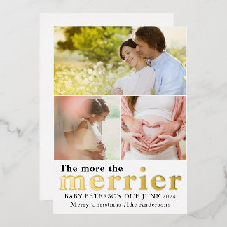 Gold Foil The More The Merrier Pregnancy Photos