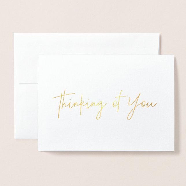 Gold Foil Thinking of you Card (Front With Envelope)
