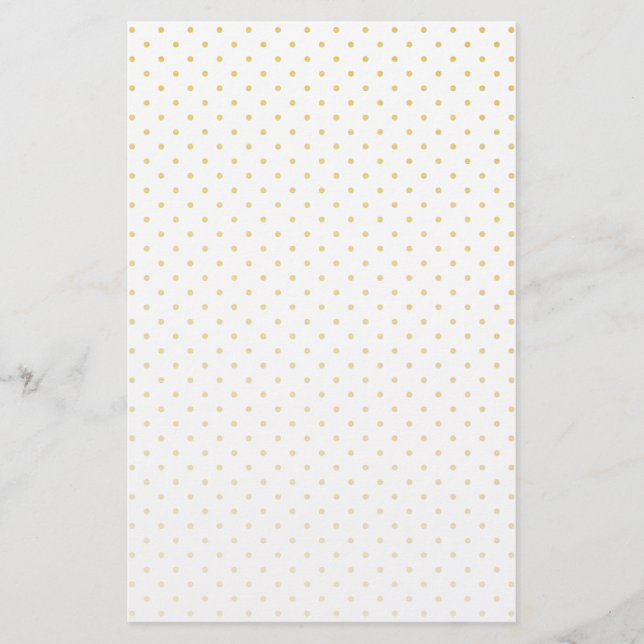 Gold Foil Tiny Polkadot Pattern Stationery (Front)