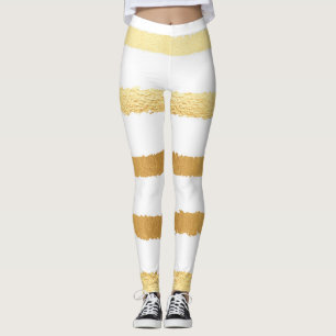 Gold foil, vintage seamless pattern. leggings
