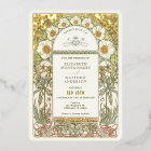 Gold Foil Vintage Wedding Invitations Art Nouveau