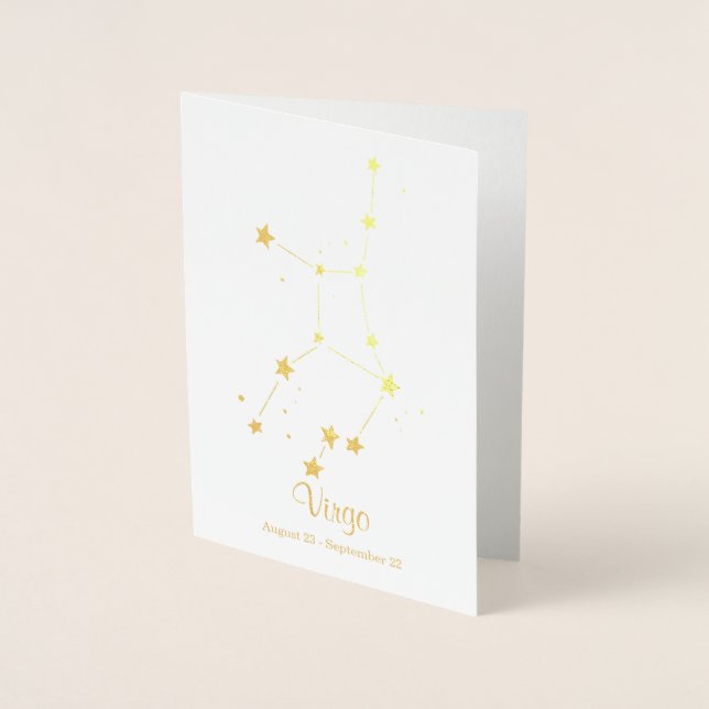 Gold Foil VIRGO Zodiac Sign Constellation Foil Card (Front)