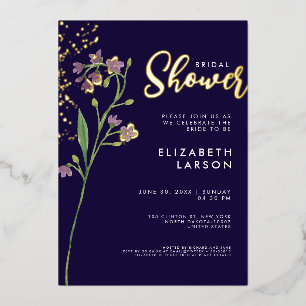 Gold Foil Watercolor Wildflower Bridal Shower