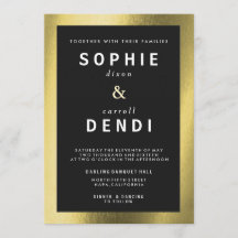 Gold Foil Wedding Announcement Invitation