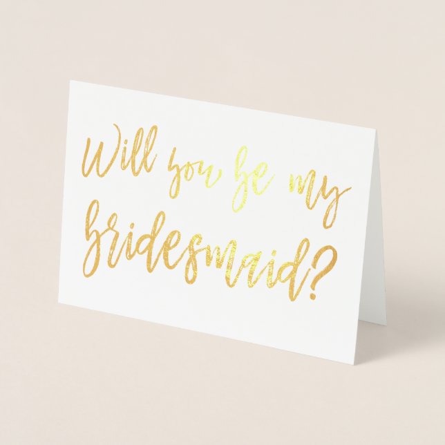 Gold Foil Wedding Bridesmaid Card (Front)