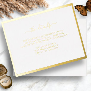 Gold Foil Wedding Enclosure Card