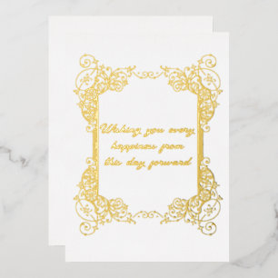 Gold Foil Wedding Greetings Foil Holiday Card