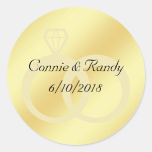 Gold Foil Wedding Monogram Sticker Wedding Rings