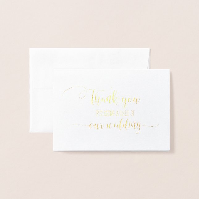 Gold Foil Wedding Officiant Thank You Card (Front With Envelope)