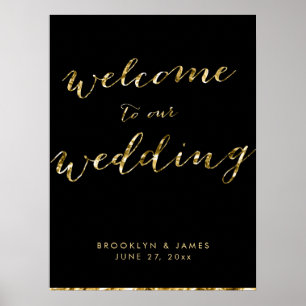 Gold Foil Wedding Reception Sign Poster 18x24