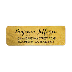 Gold Foil Wedding Return Address Label