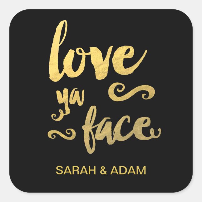Gold Foil Wedding Sticker (Front)